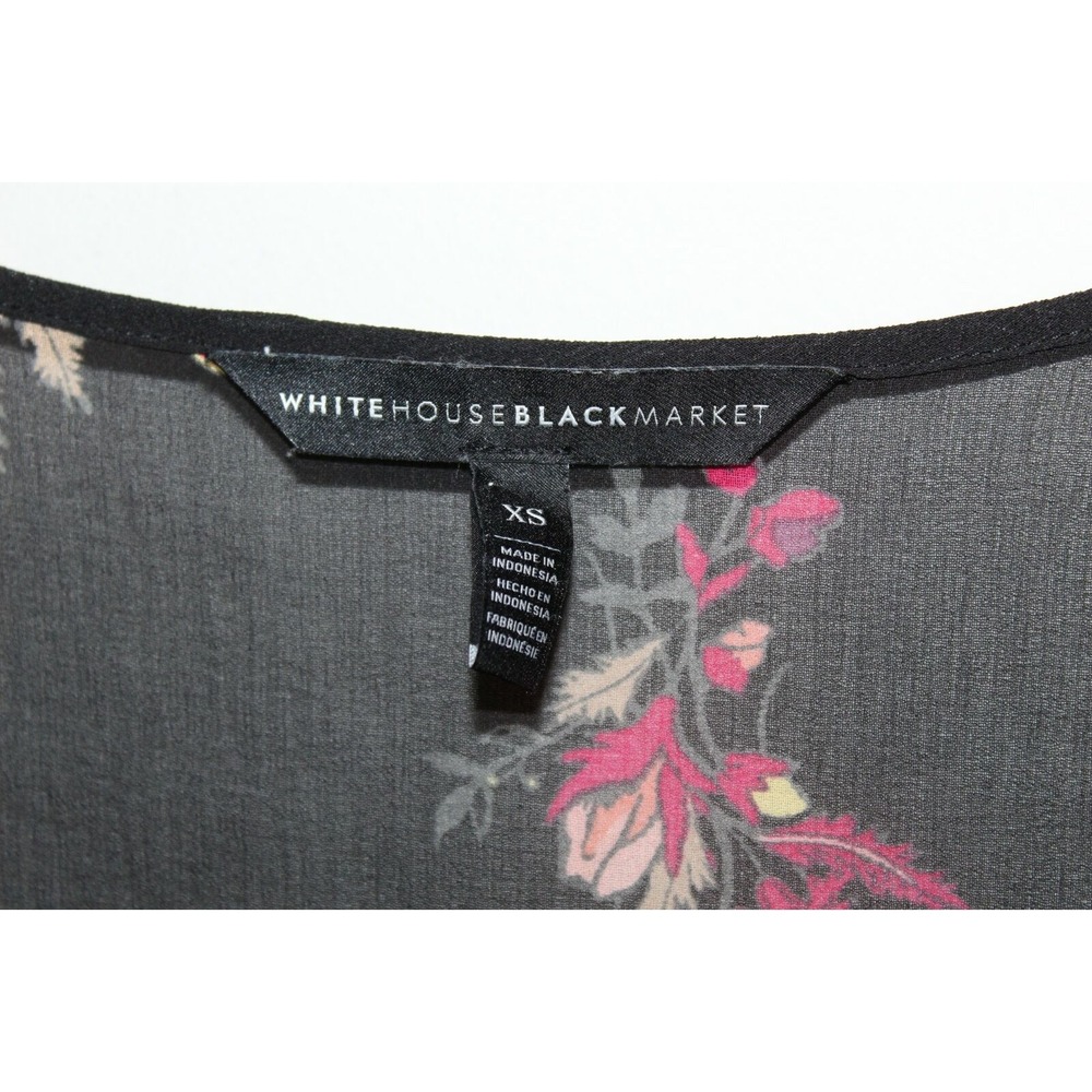 ✨2/$20 White House Black Market Floral Bell Sleeve Dress XS Dark Romantic *Flaw - Picture 6 of 13